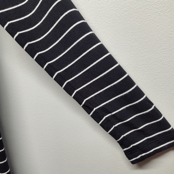 Lou & Grey Shirt Dress Women Size S Black White Stripes Long Sleeve Fall Casual - Picture 3 of 7
